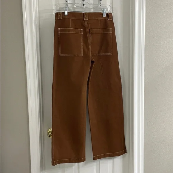 Madewell Brown Emmett Wide Leg Pants Size 27P NWOT - Picture 2 of 4